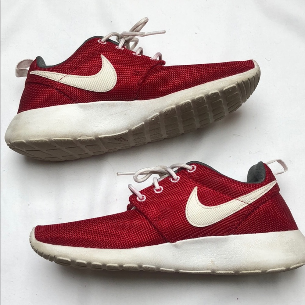 Red Nike Roshe sneakers